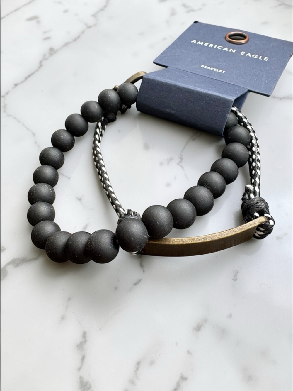American Eagle Outfitters Matte Black Beaded Bracelet - Picture 2 of 2
